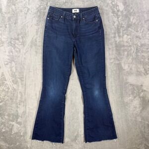 Paige Bell Canyon High Rise Flare Jeans Women's Size 28 Blue Dark Wash